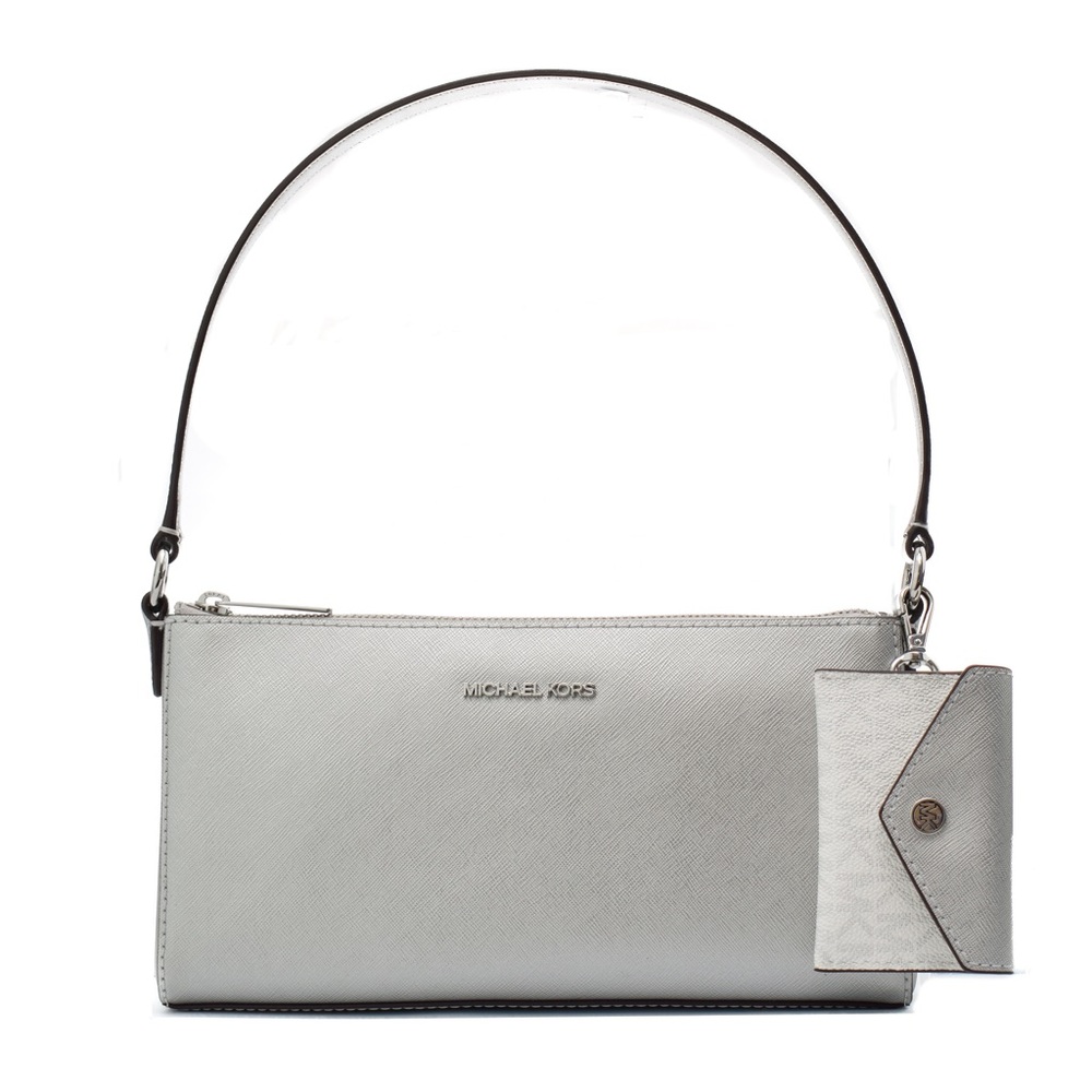 NWT Michael Kors | Vincent Metallic Medium Pouchette Bag With Card Holder $398